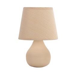 lampara de mesa basica beige 25cm