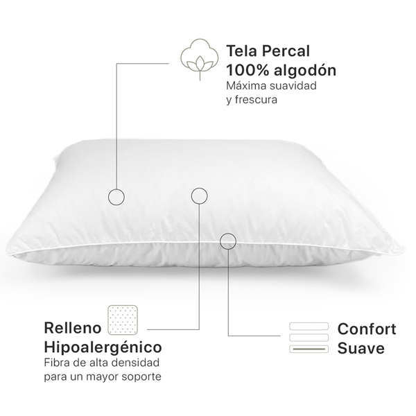 Almohada Luna Almohadas Hoteleras Microgel De Lujo Firme 100