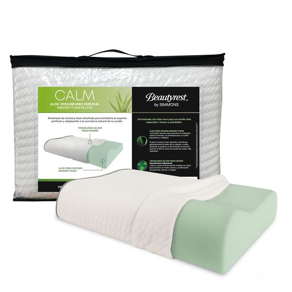Almohada Memory Foam Almohada Triangular Simmons Almohada Simmons Calm Con Aloe  Vera Infused Cervical Compra En